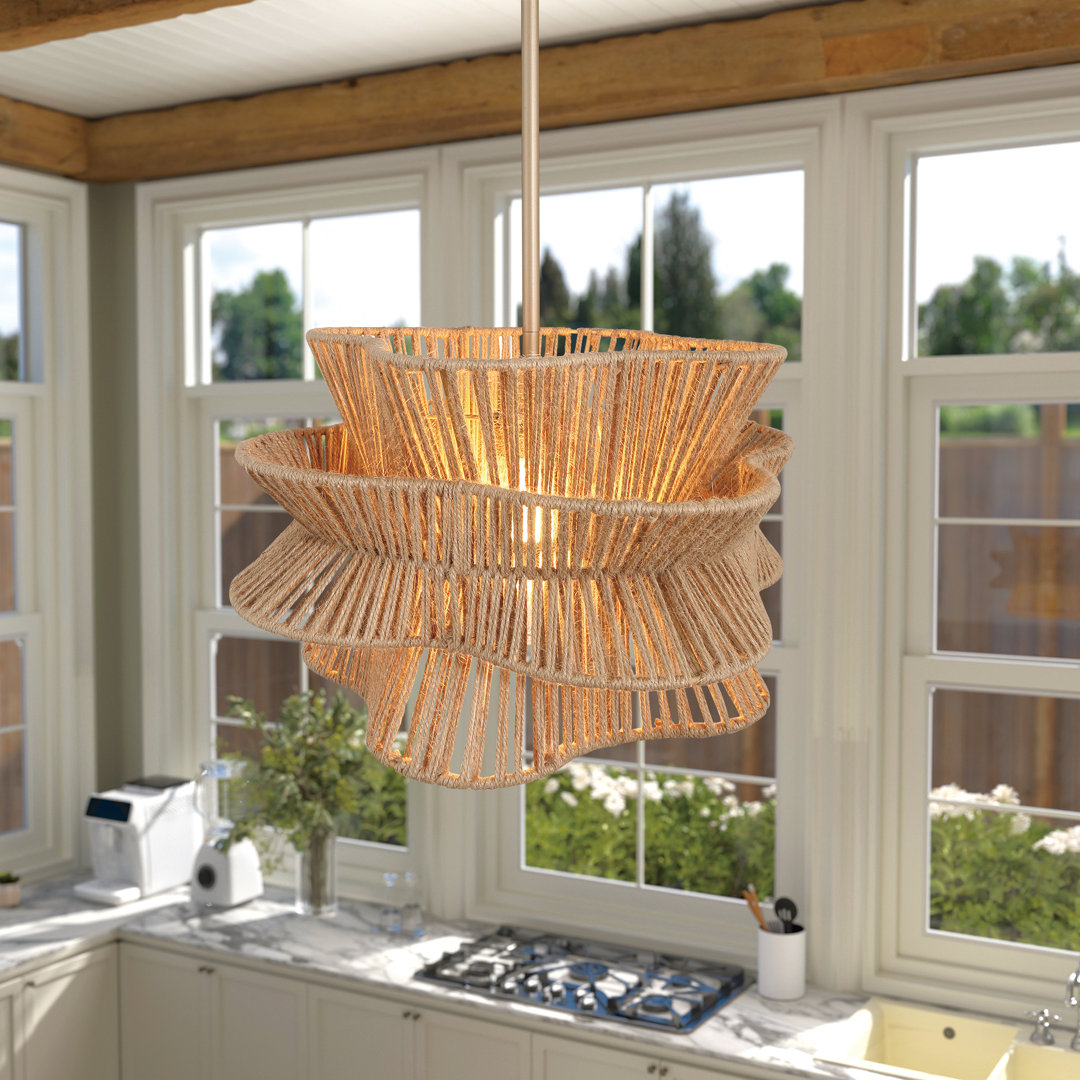 Towne 1 - Light Dimmable Woven Rope Pendant